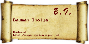 Bauman Ibolya névjegykártya