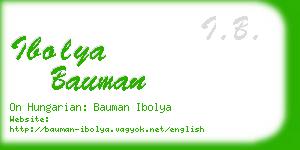 ibolya bauman business card